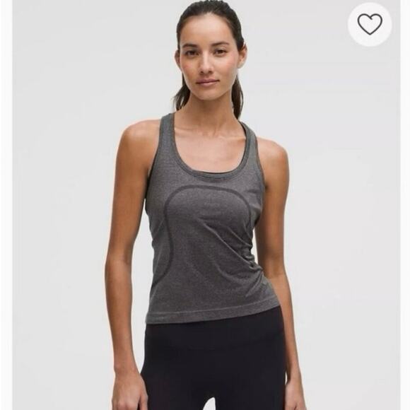 Lululemon Swiftly Tech Racerback Tank 2.0 Gray Knit Top Size 4 EUC - Picture 1 of 6